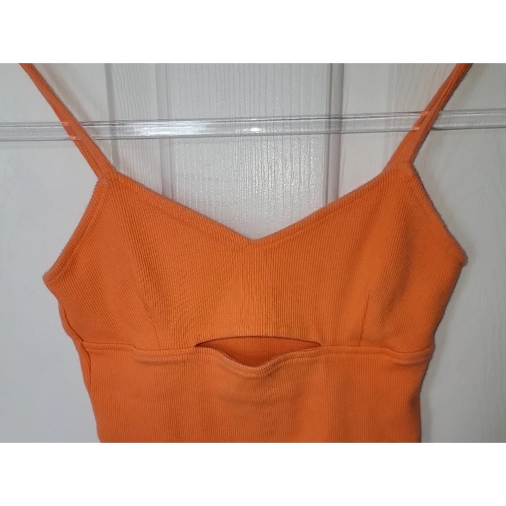 BB Dakota Steve Madden Tangerine Bodycon Ribbed Cutout Mini Dress Orange XS - Picture 4 of 7